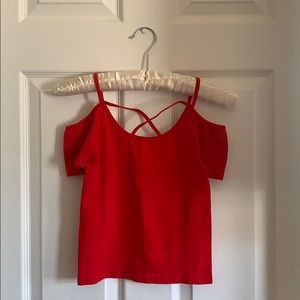Red fitted crop top